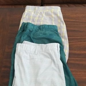 3 Pair Lot Of Addidas Golf Shorts Size 36